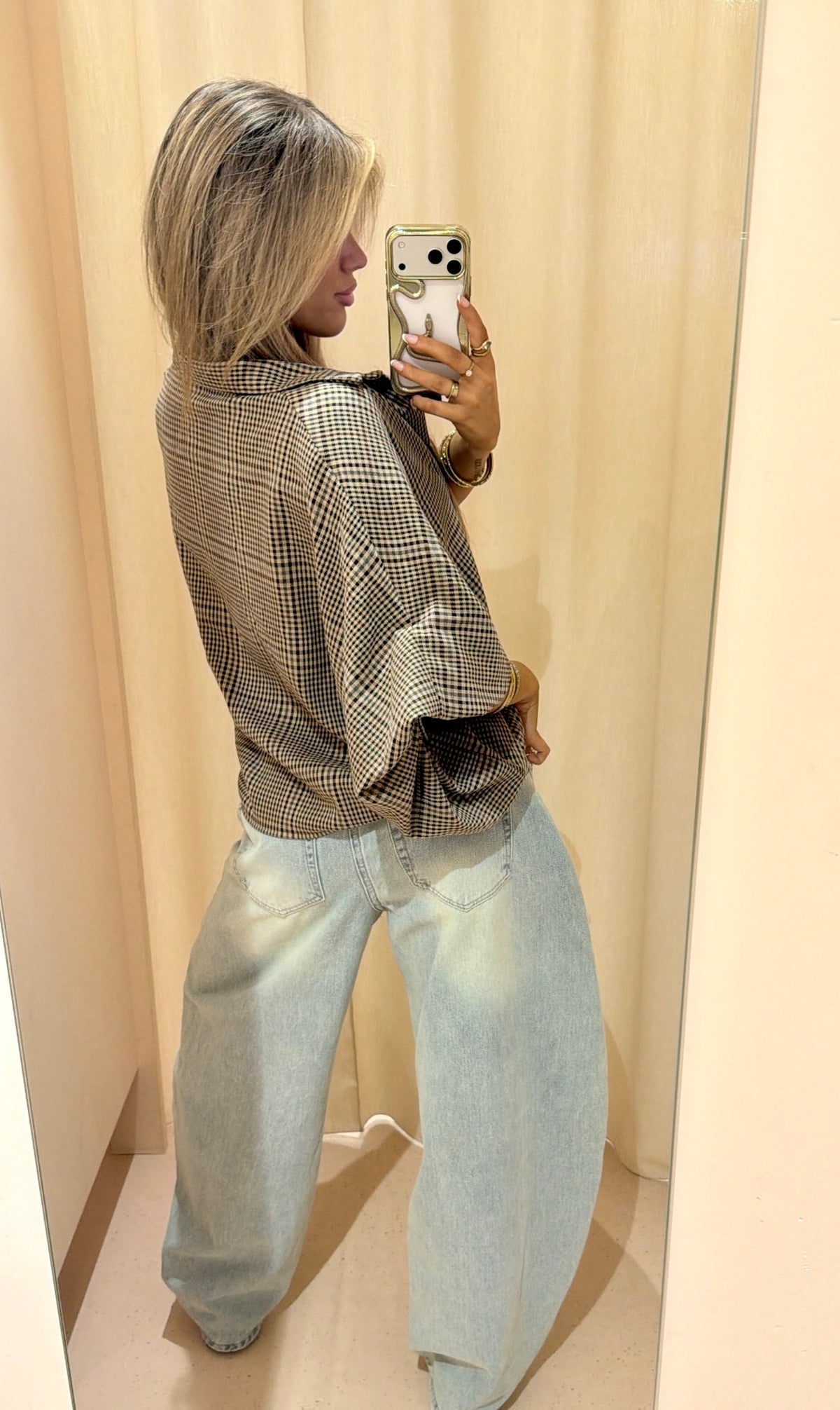 Blouse Julia ruit zwart
