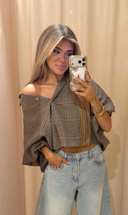 Blouse Julia ruit zwart
