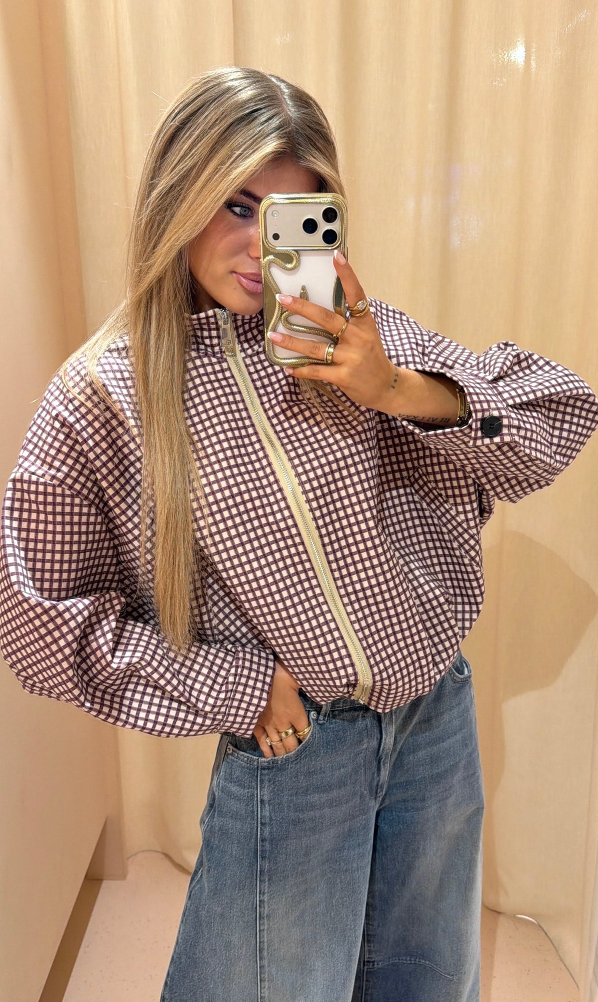 Jacket Jasmijn ruit bordeaux