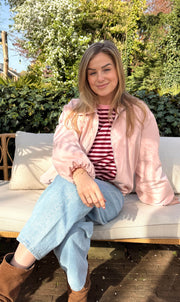 Bomber jacket sari roze