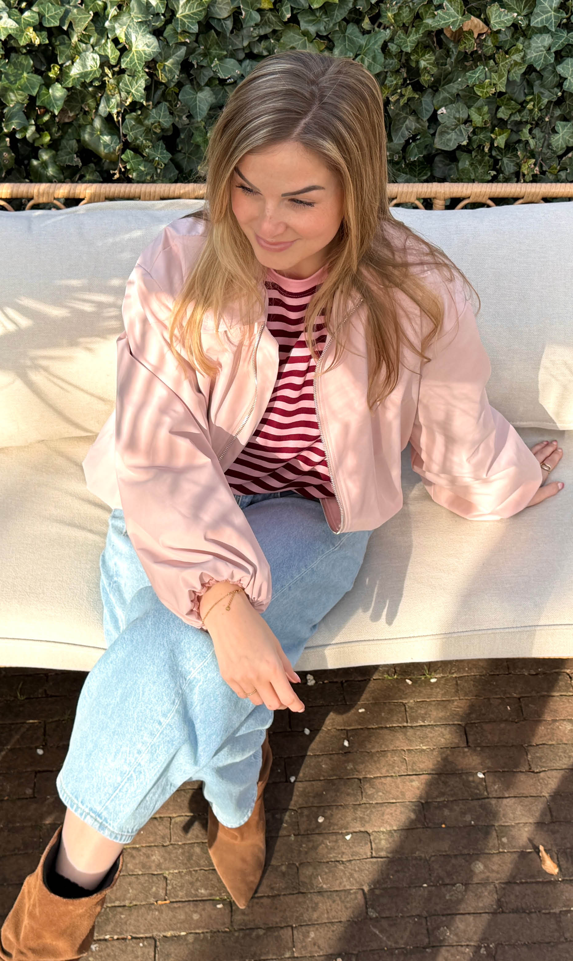 Bomber jacket sari roze