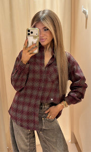 Blouse judith ruit bordeaux