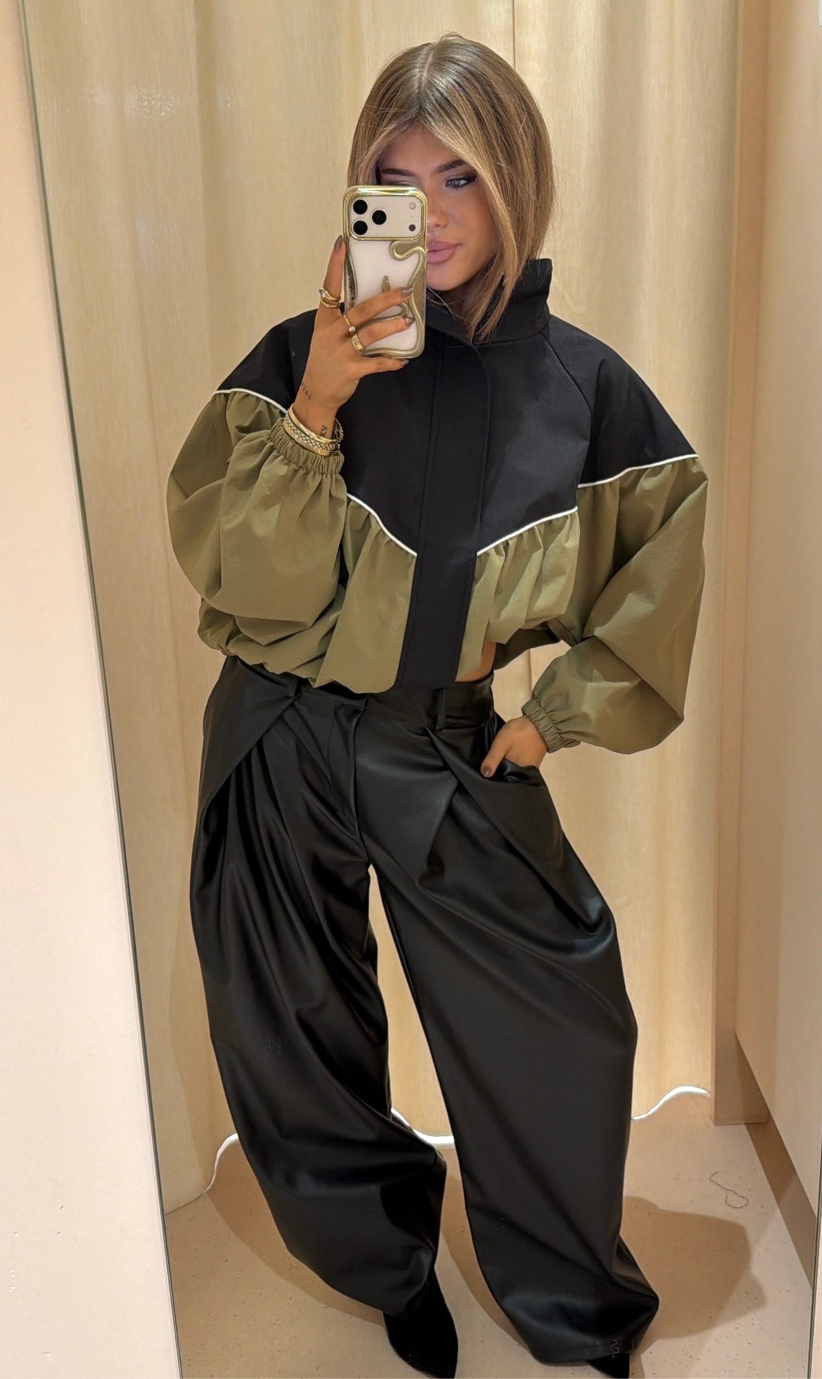 Jacket Mandy khaki / zwart