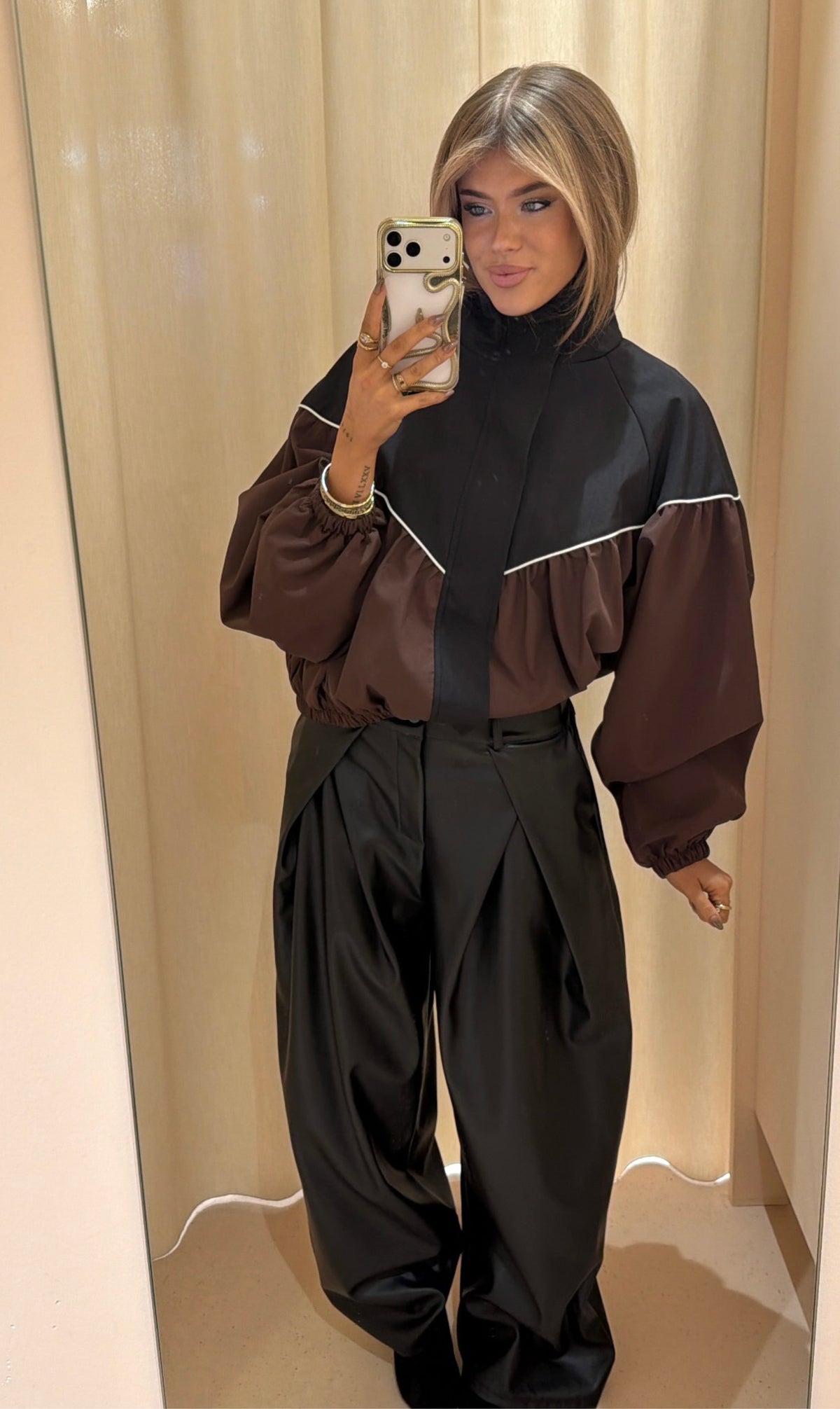Jacket Mandy bruin / zwart