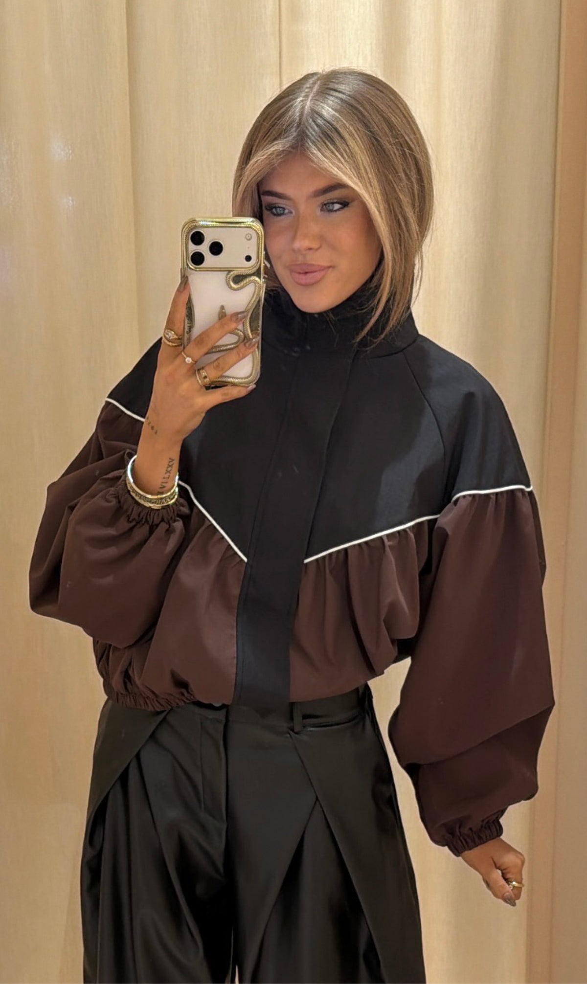 Jacket Mandy bruin / zwart