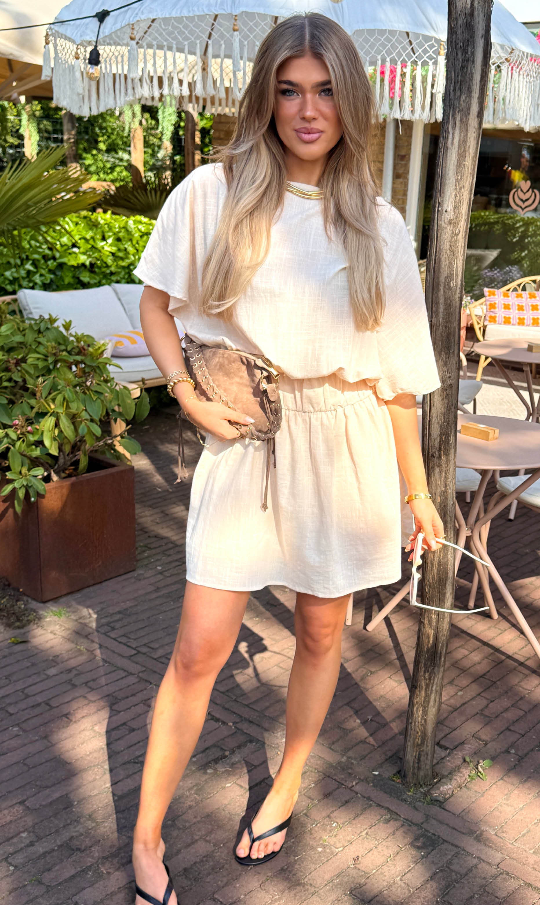 Amaya jurk beige