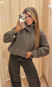 Ruit jacket ellen bruin