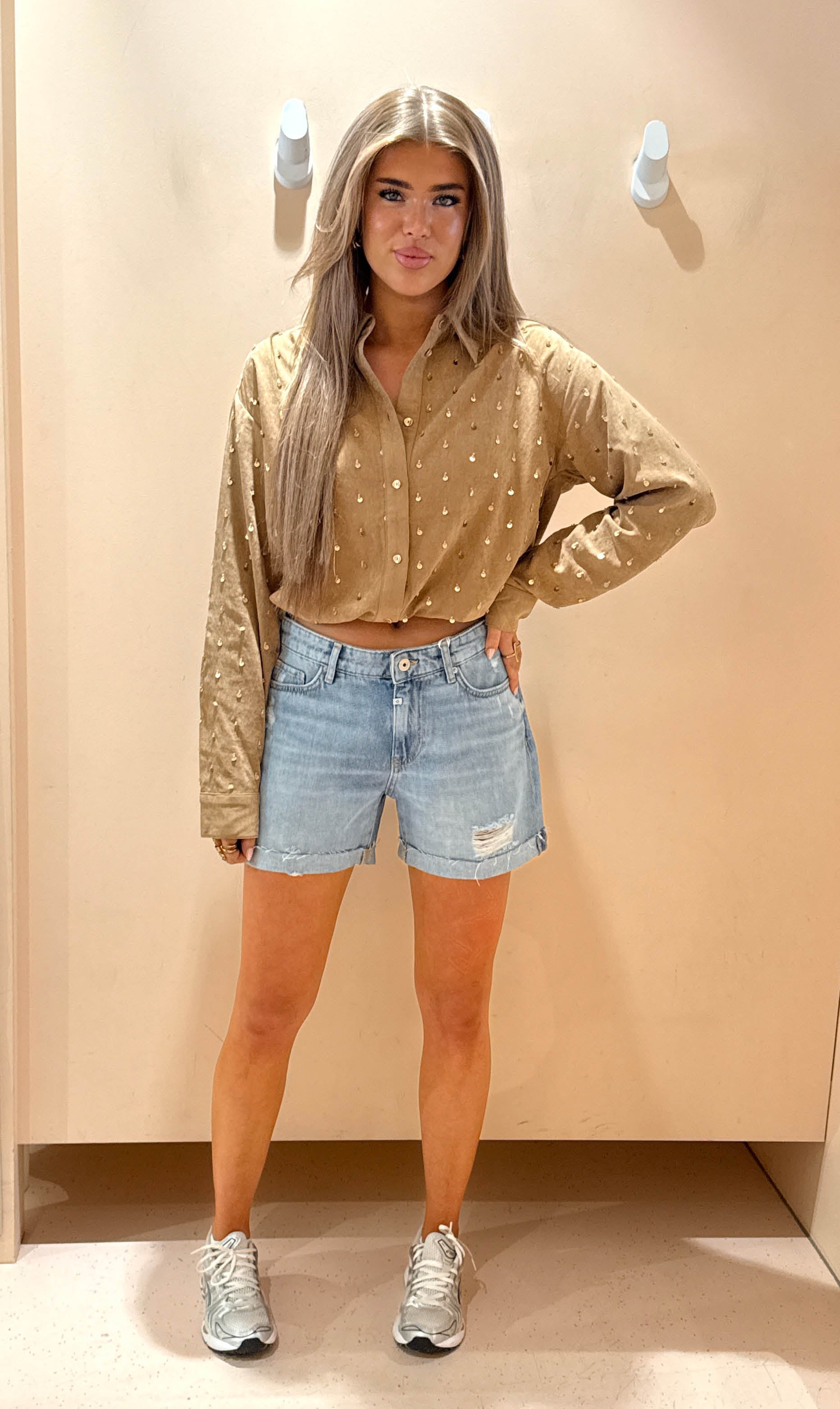 Short tracy blauw