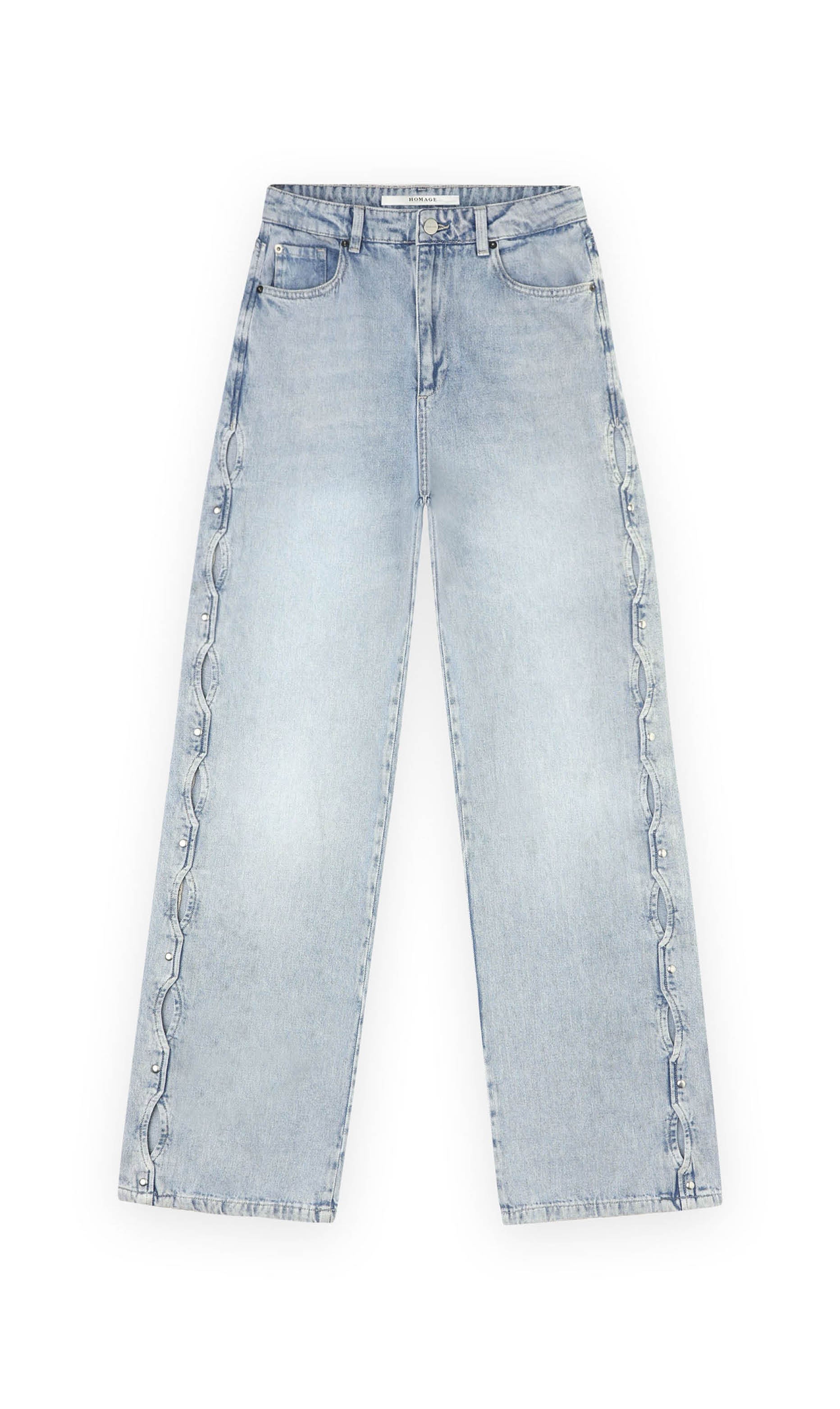 Homage Straight jeans with open side detail