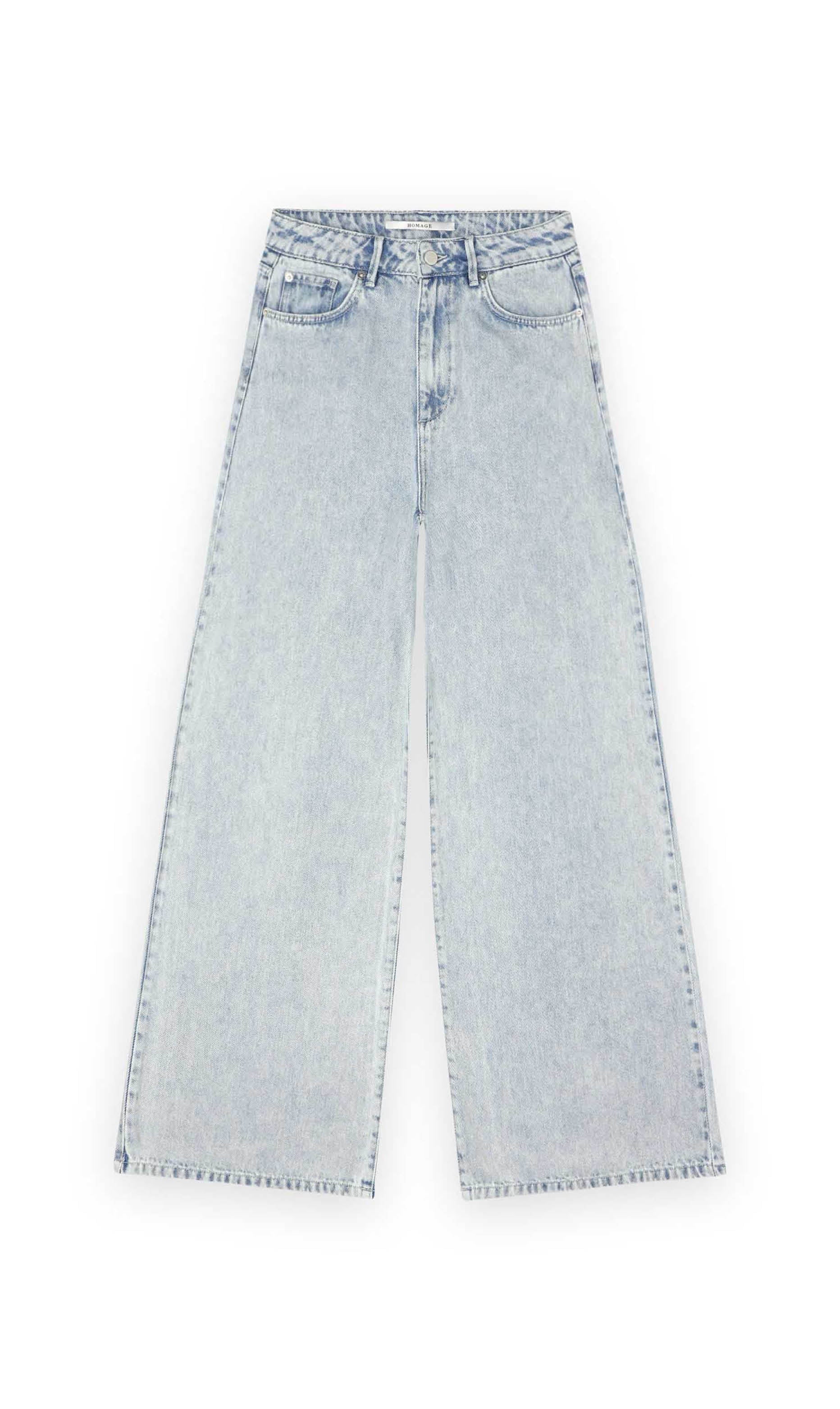 Homage Flowy extra wide leg palazzo jeans light soft blue