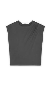 Homage Flowy Top With Gathered Shoulder Antracite