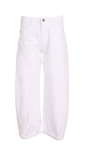 Balloon stretch jeans wit