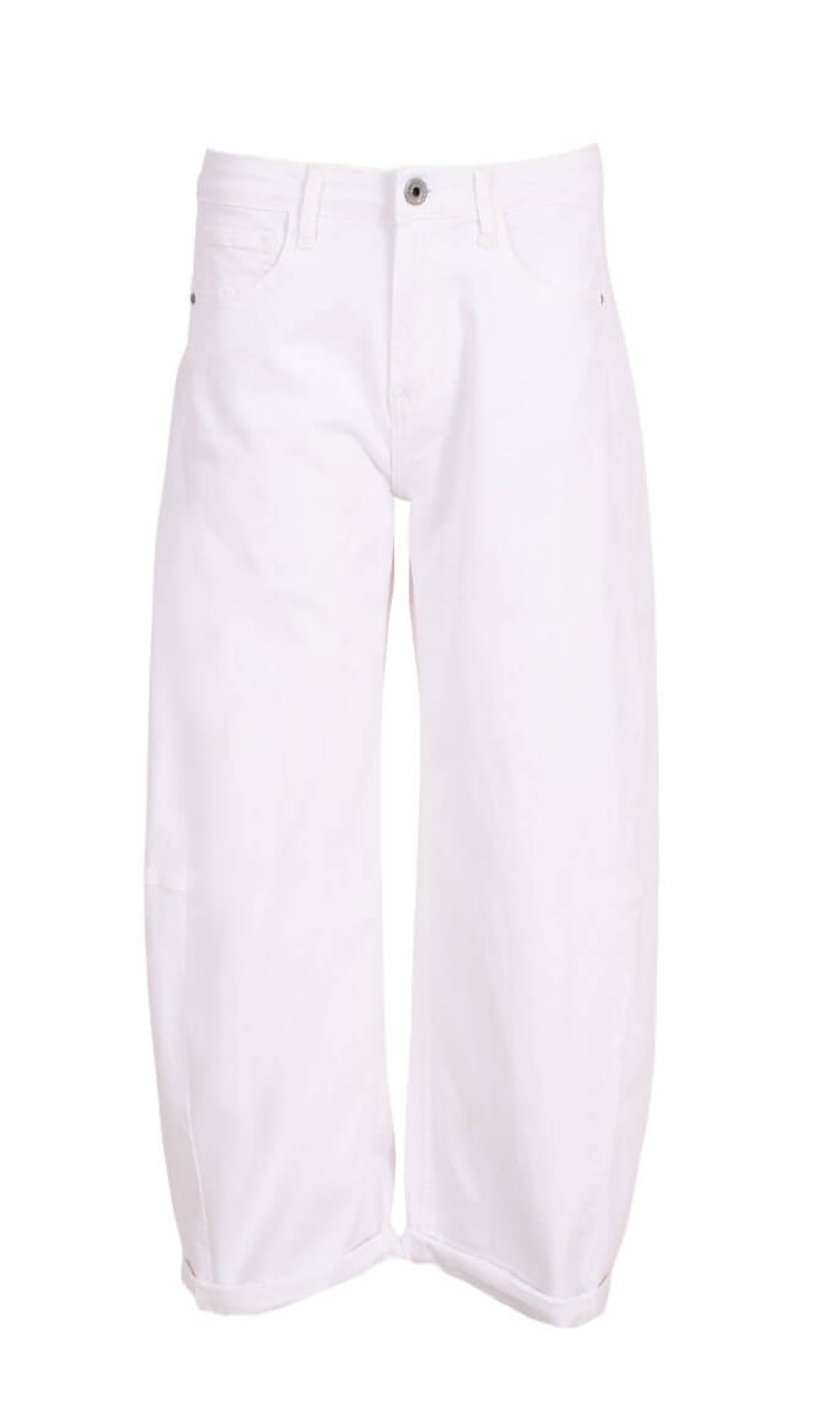 Balloon stretch jeans wit