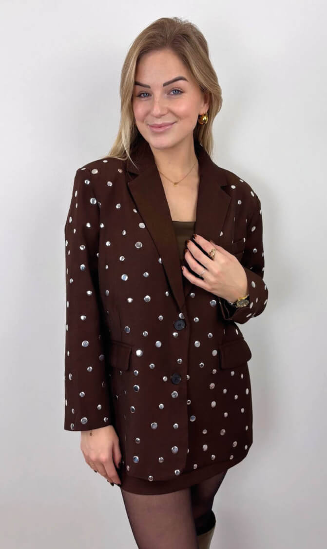 Blazer yessica studs bruin