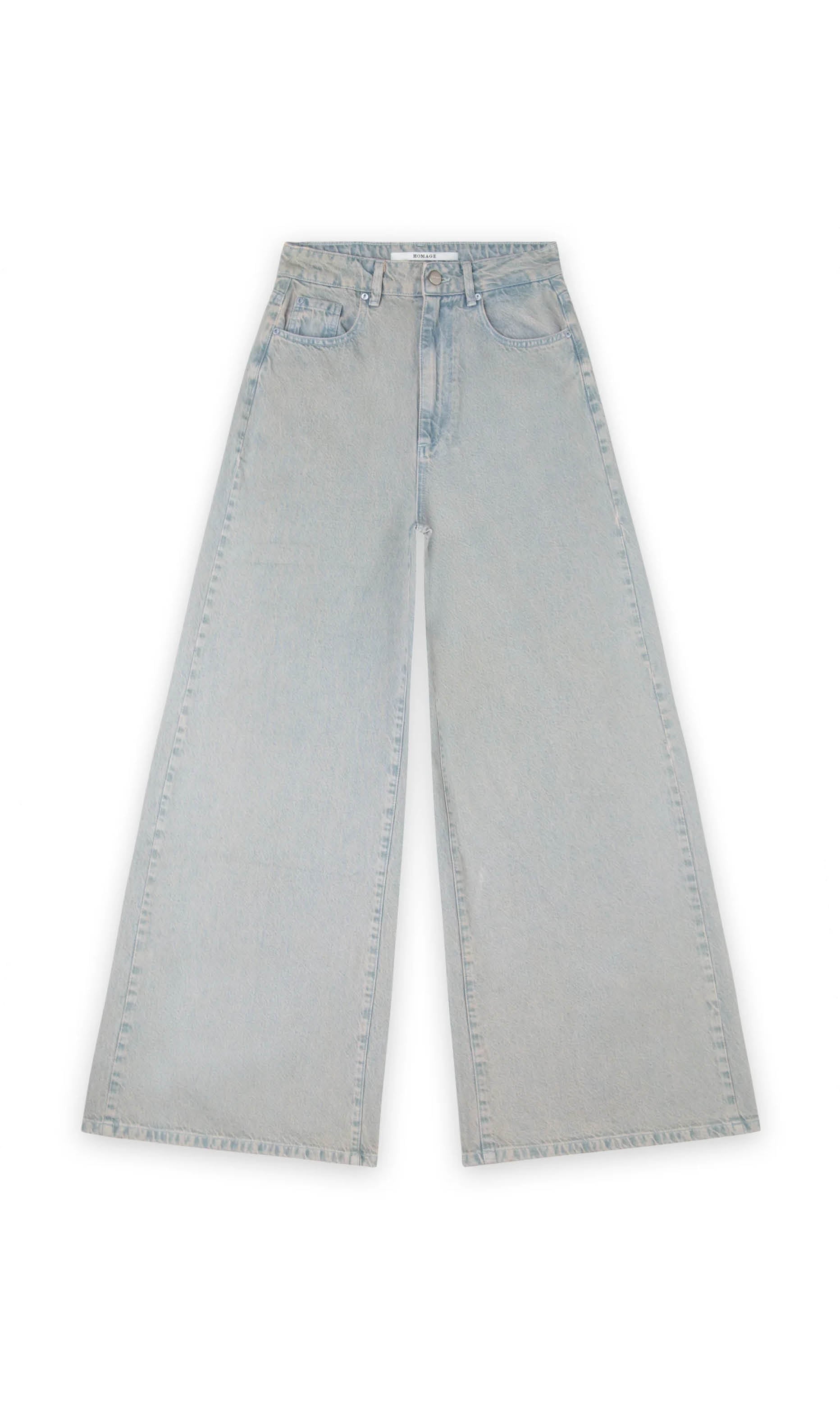 Homage Overdyed wide leg jeans sea blue denim