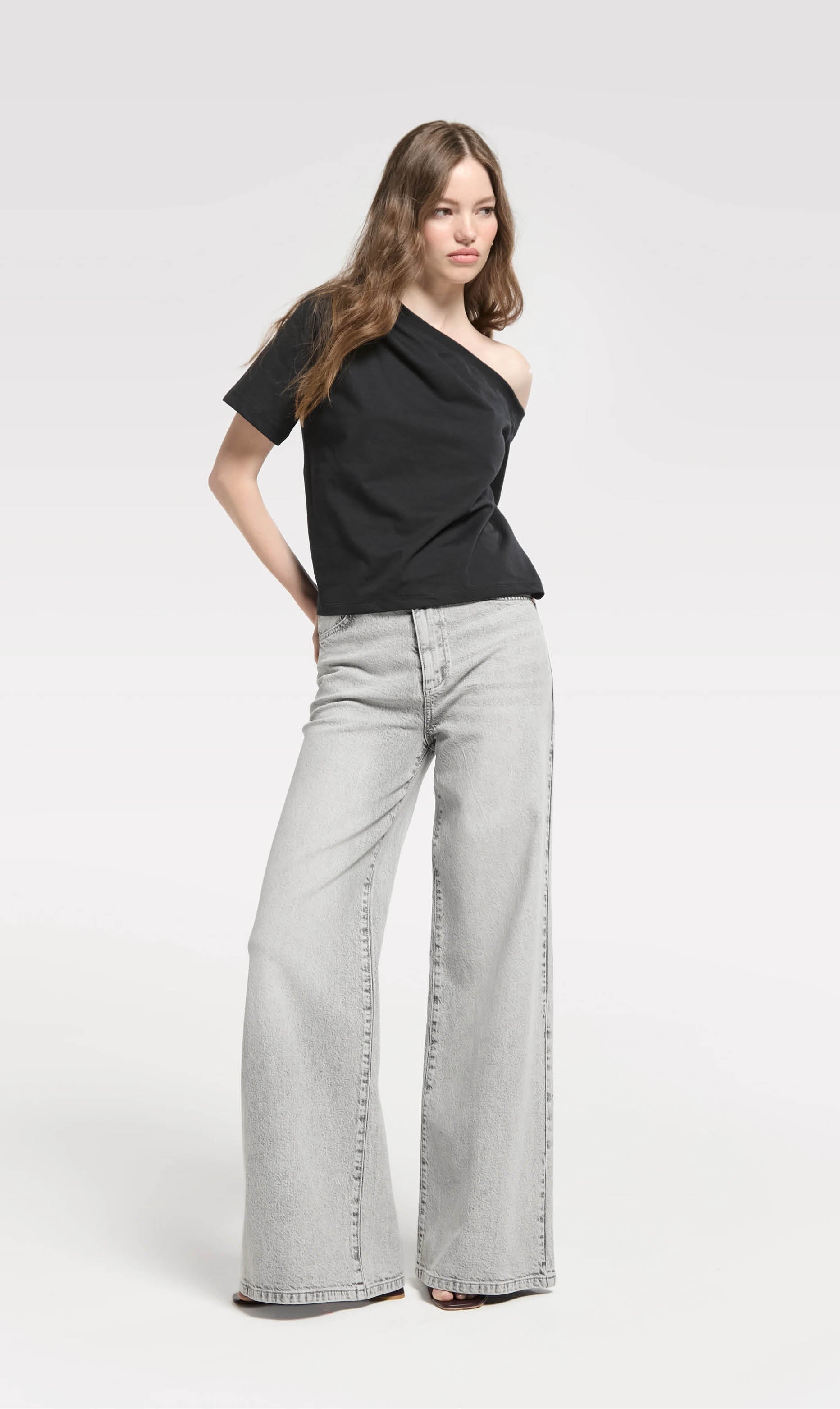 Homage Extra wide leg jeans Light Grey