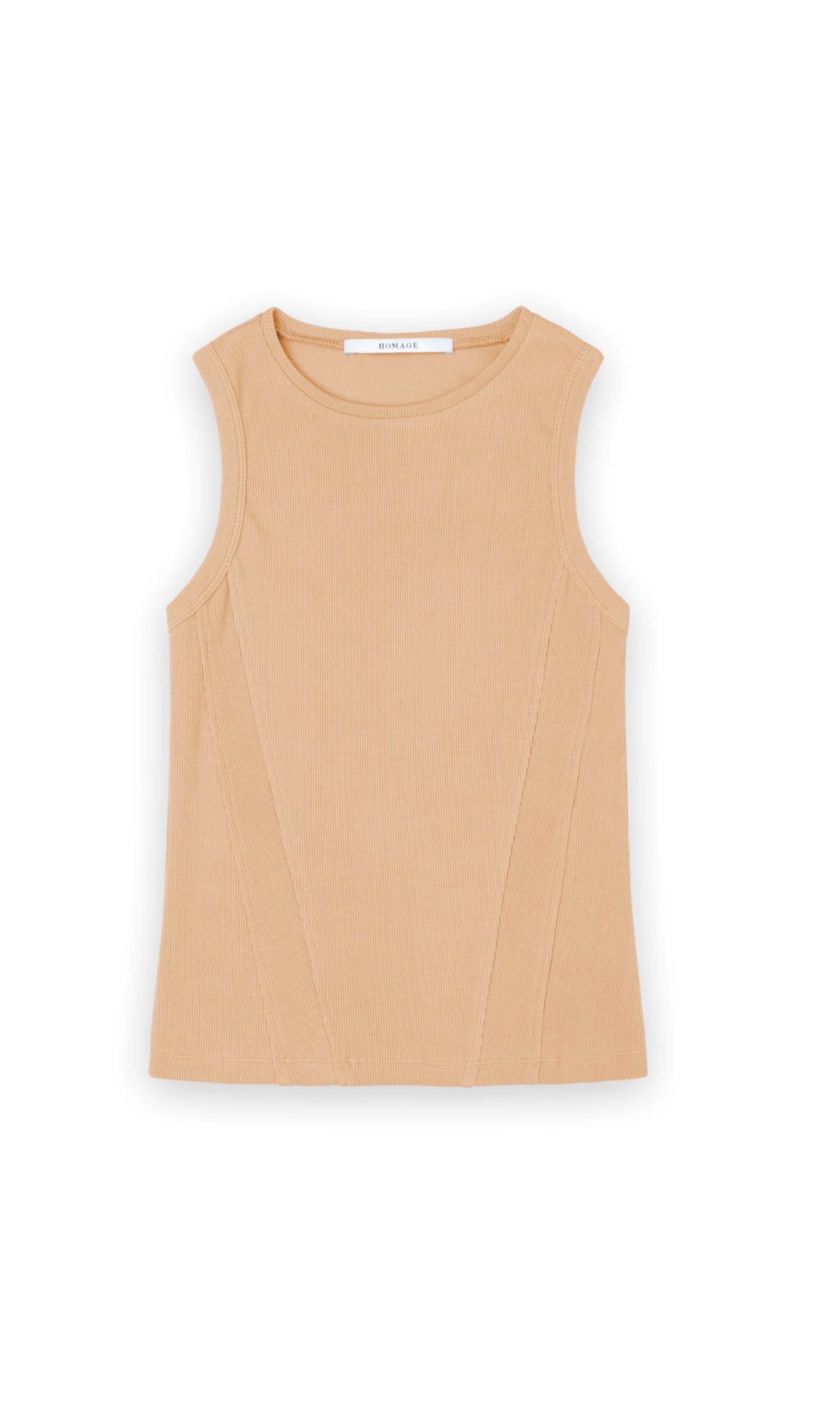 Homage detailes shoulder rib top soft coral