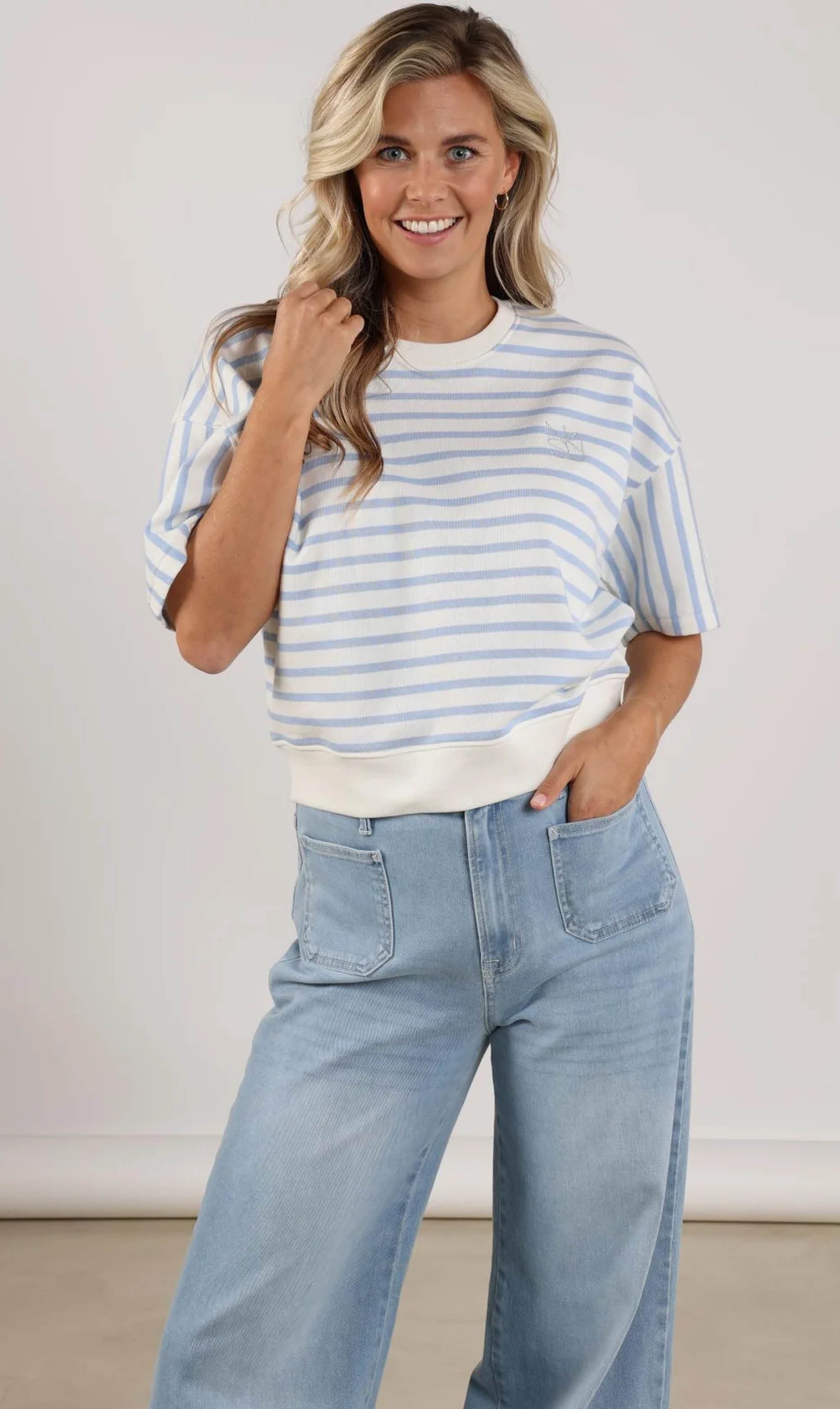 Nukus Lotte pullover stripe offwhite/cloudy