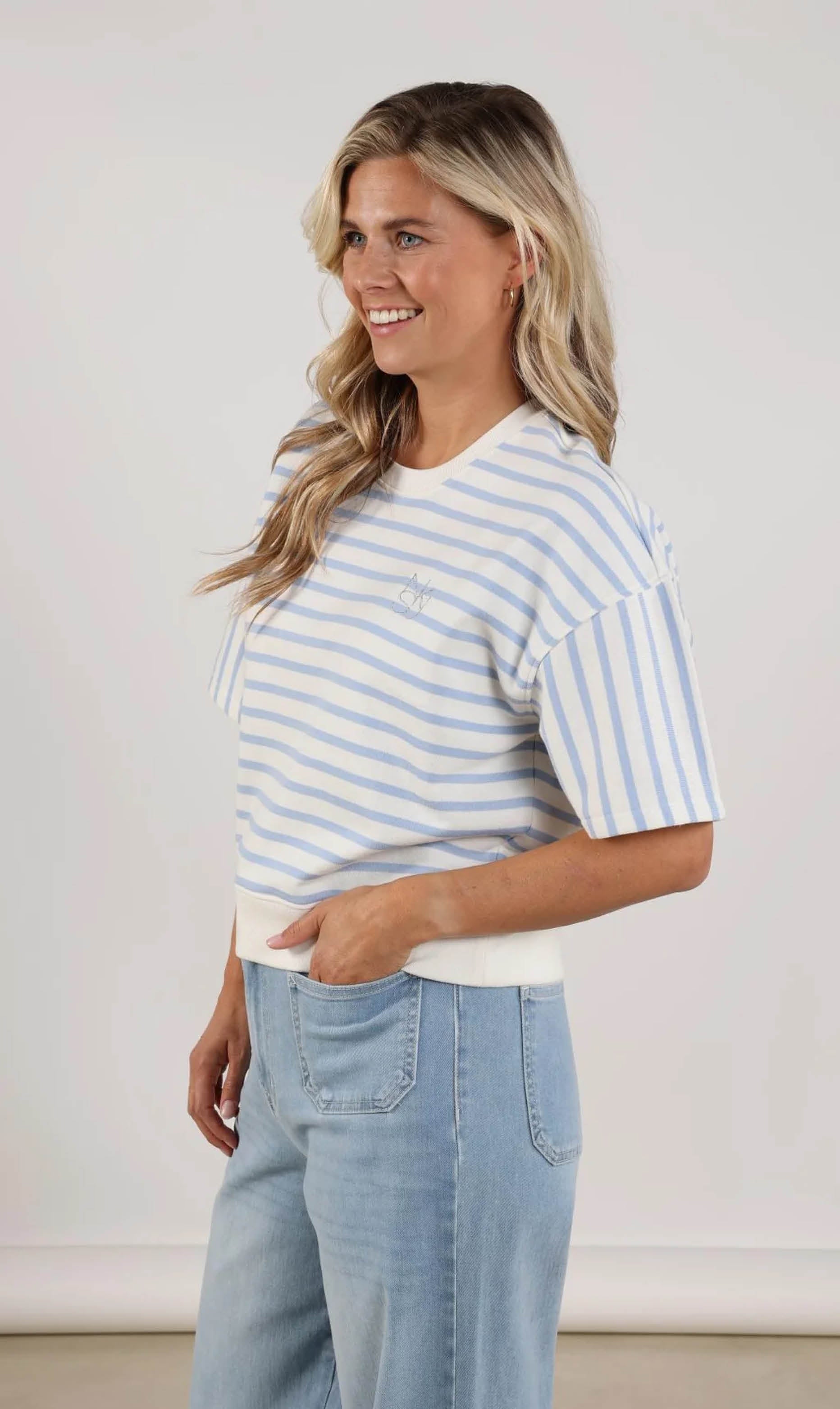 Nukus Lotte pullover stripe offwhite/cloudy