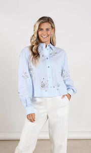 Nukus Adora blouse stripe cloudy/offwhite