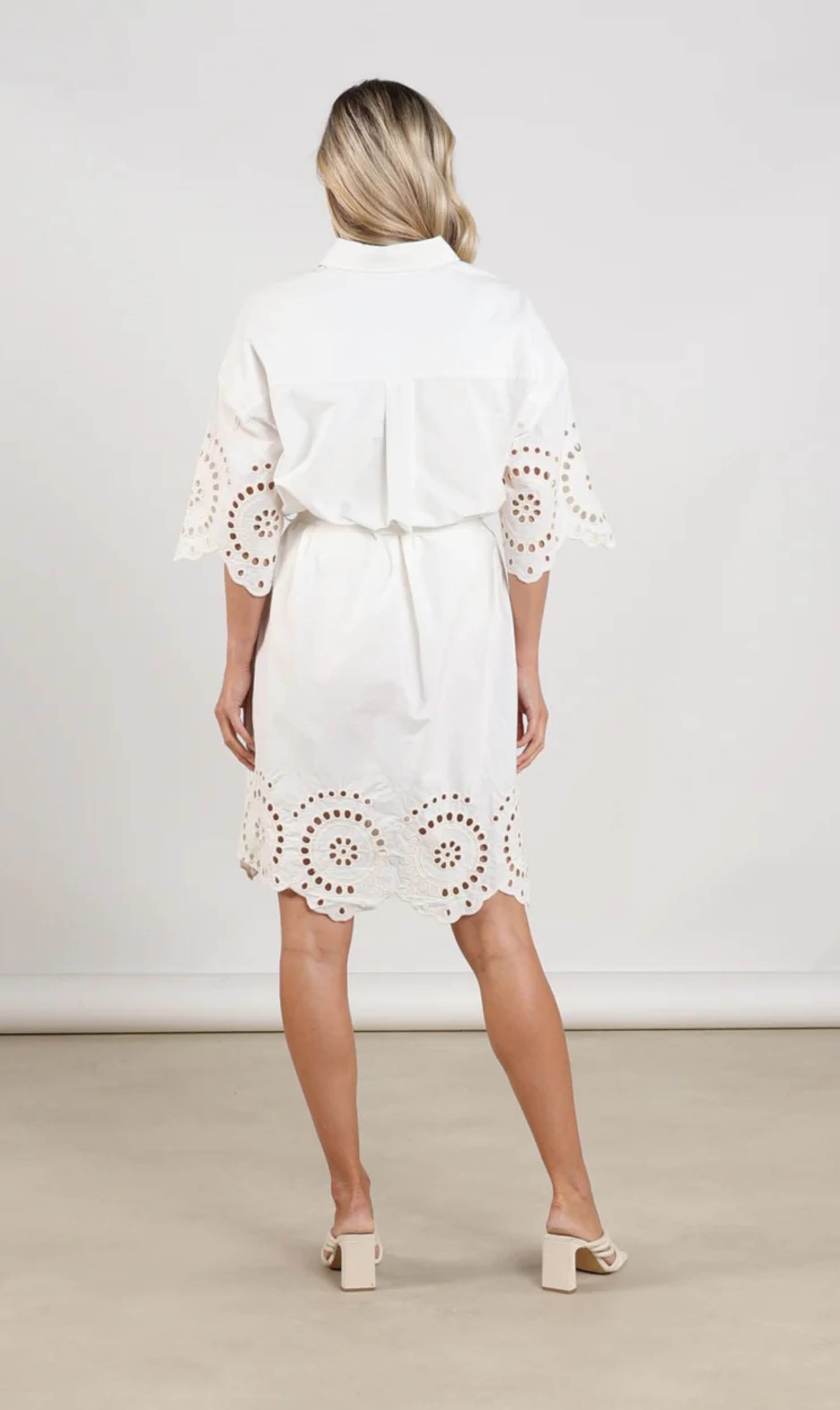 Nukus mika dress white