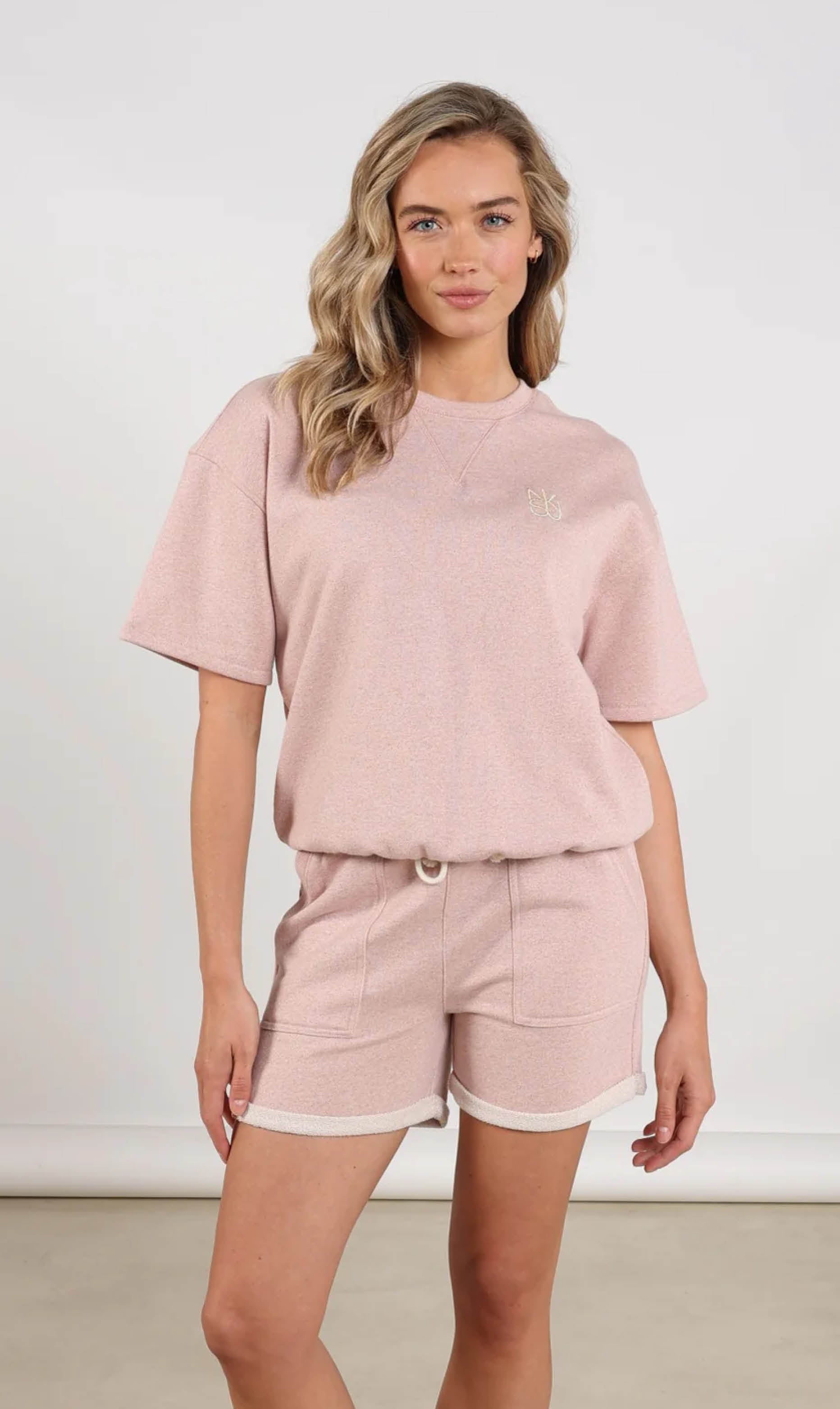Nukus roos pullover lurex blush