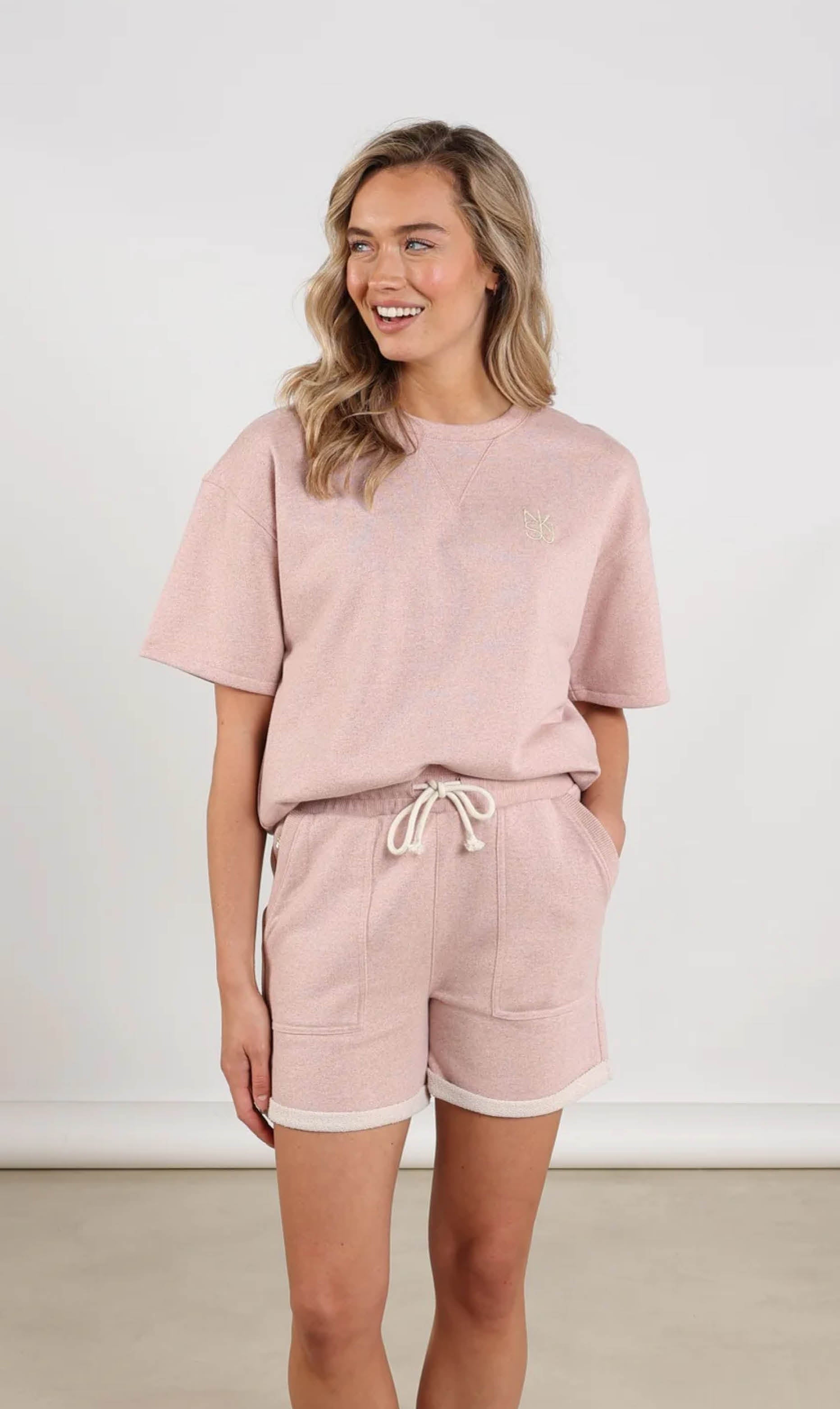 Nukus roos pullover lurex blush