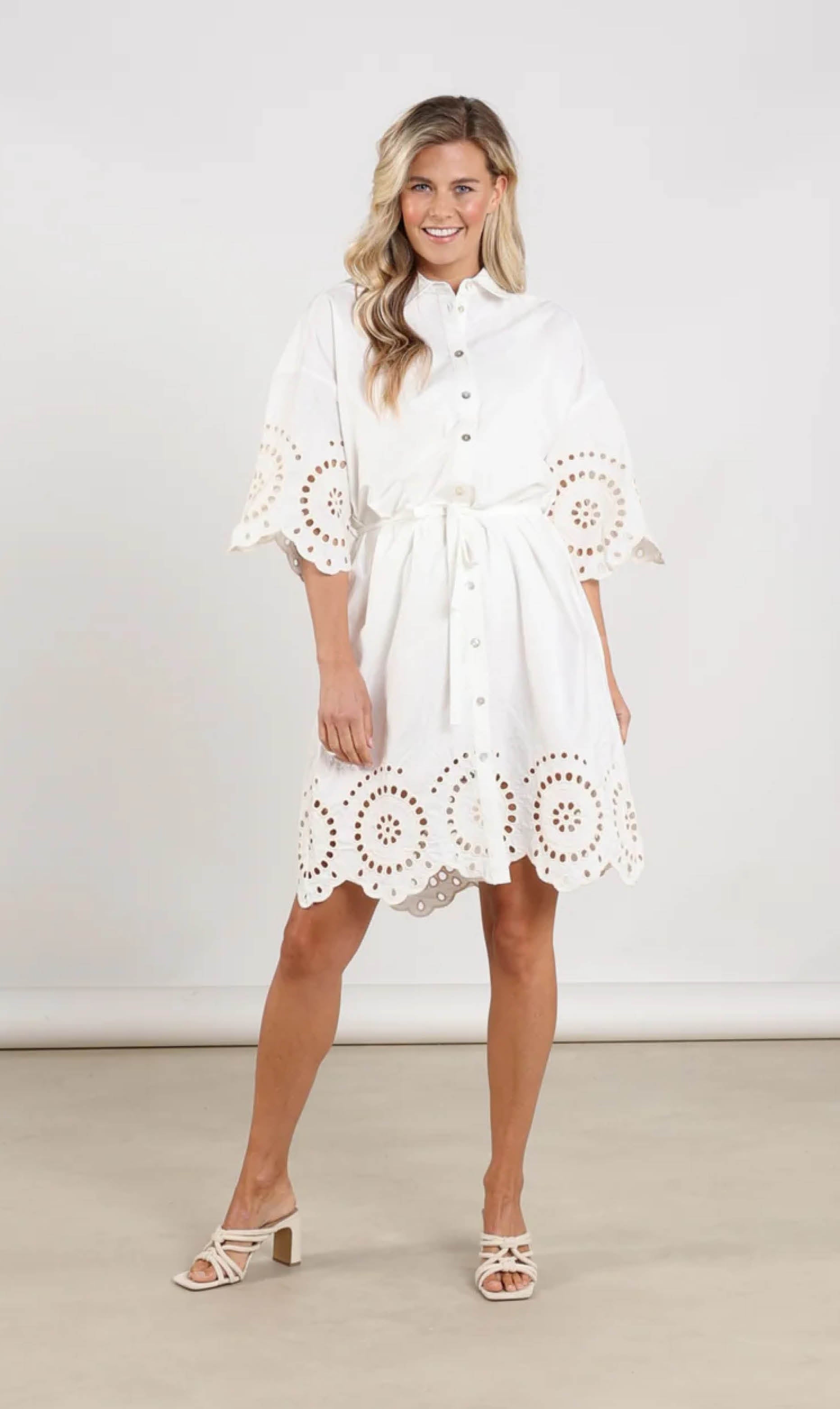 Nukus mika dress white