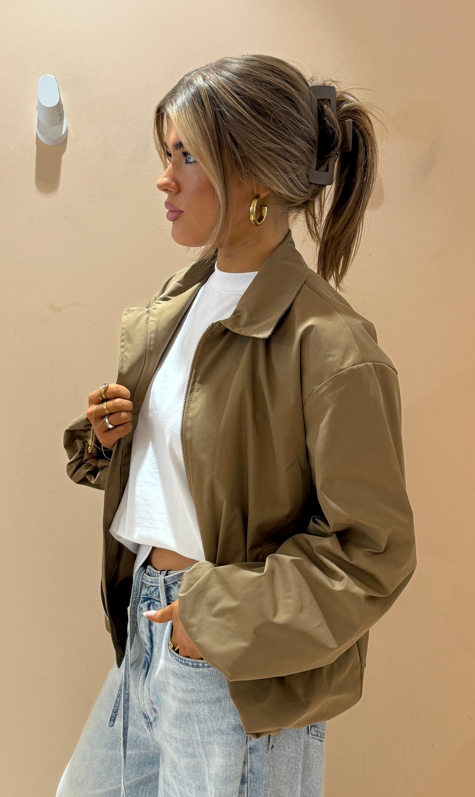 Bomber jacket sari taupe