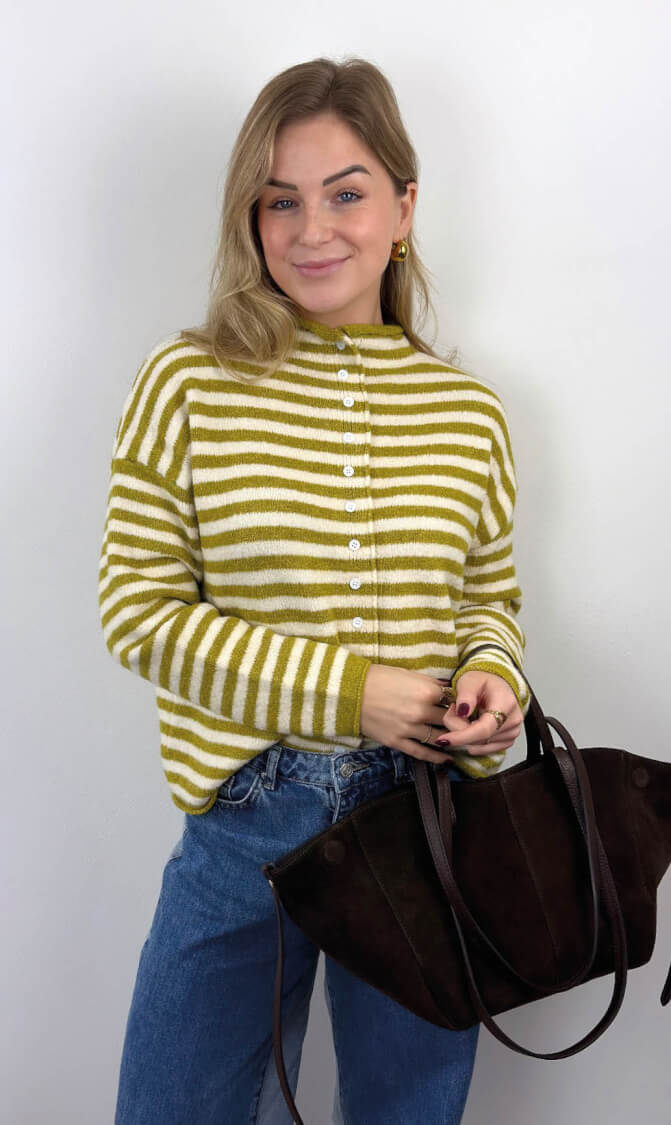 Vest elena streep groen