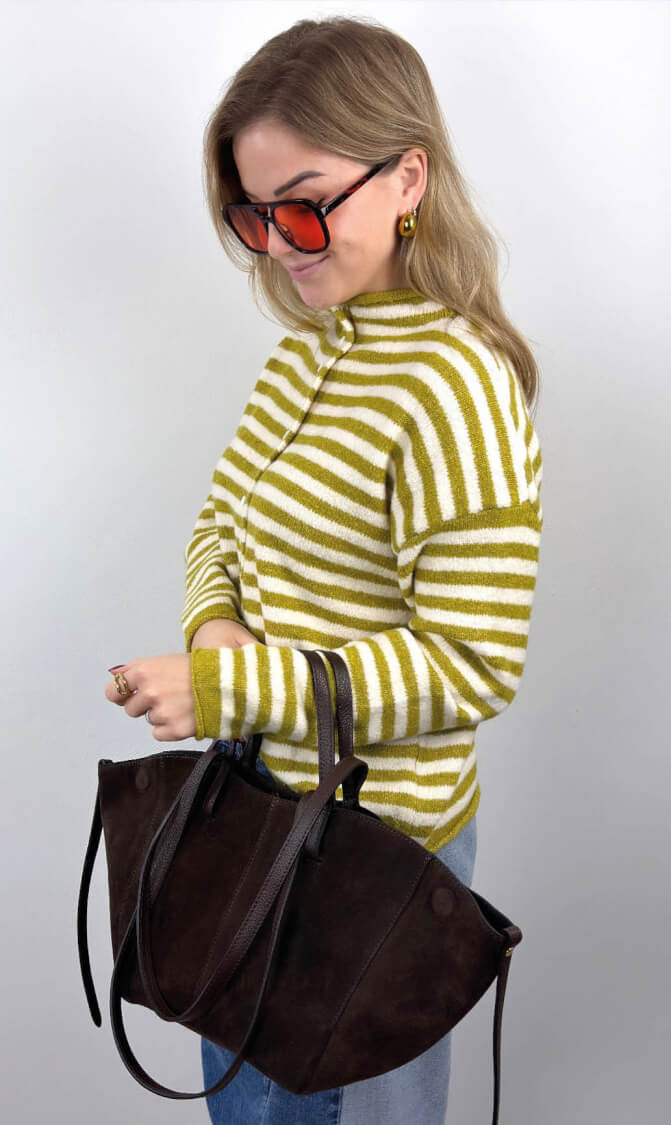 Vest elena streep groen