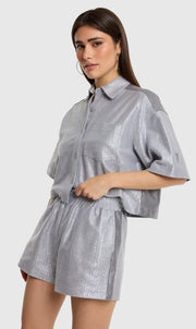 Alix the Label  foil cropped blouse