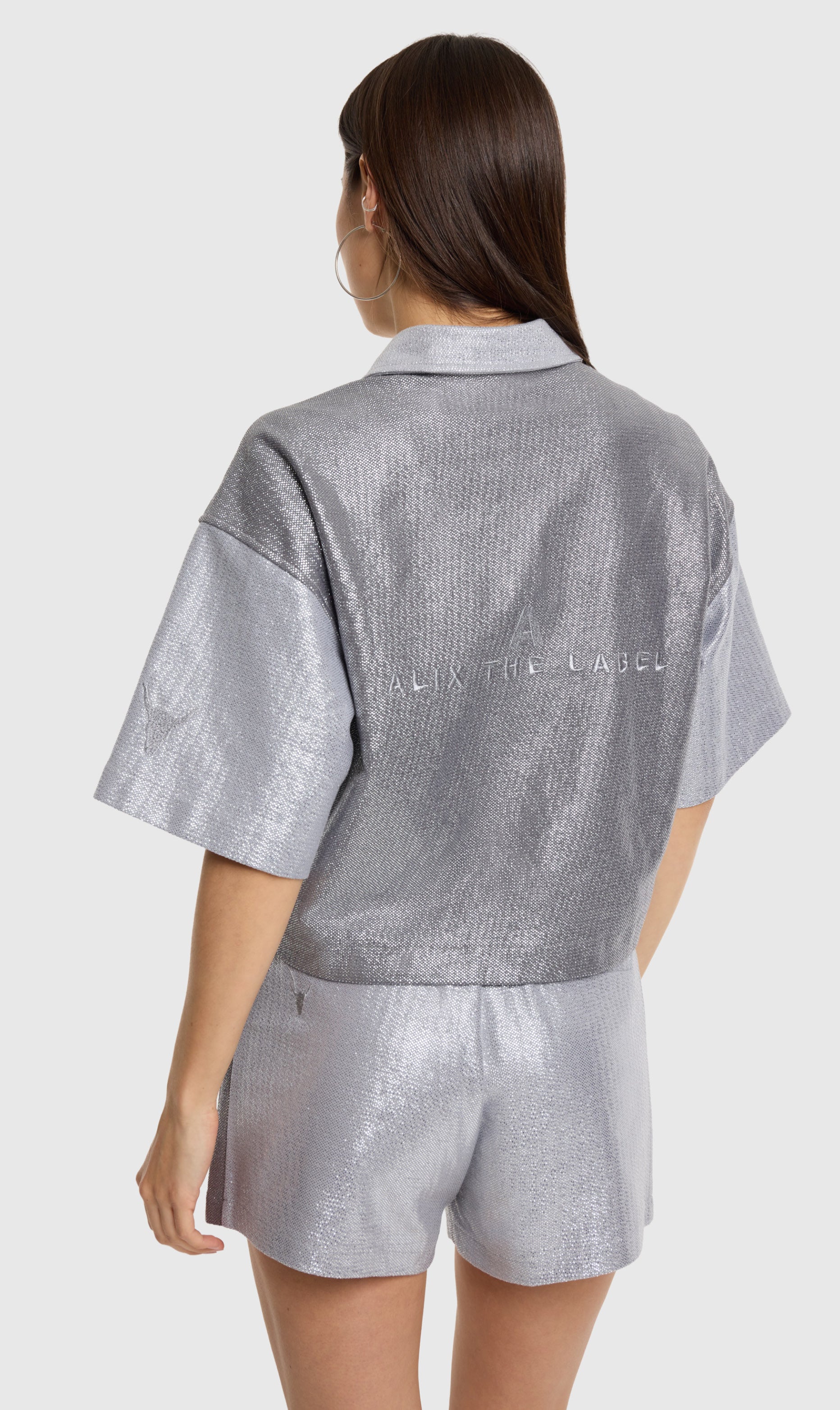 Alix the Label  foil cropped blouse