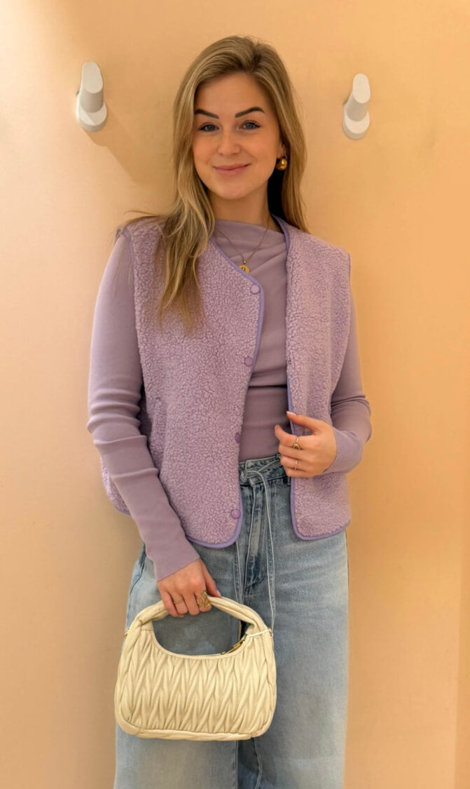 Gilet teddy lila nina