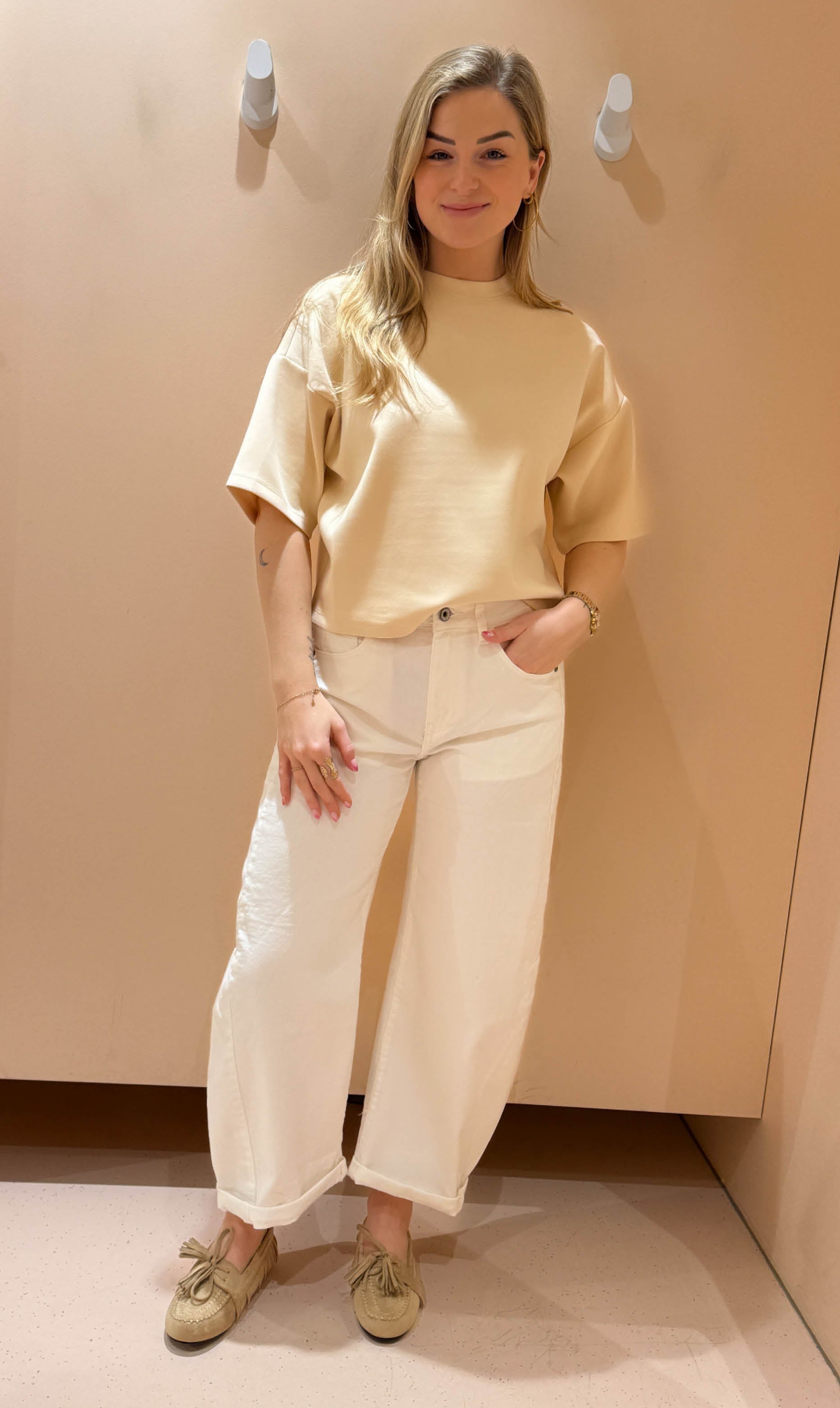 Balloon jeans stretch off white
