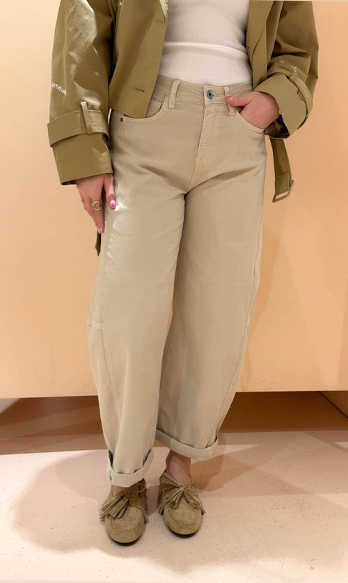 Balloon jeans stretch beige