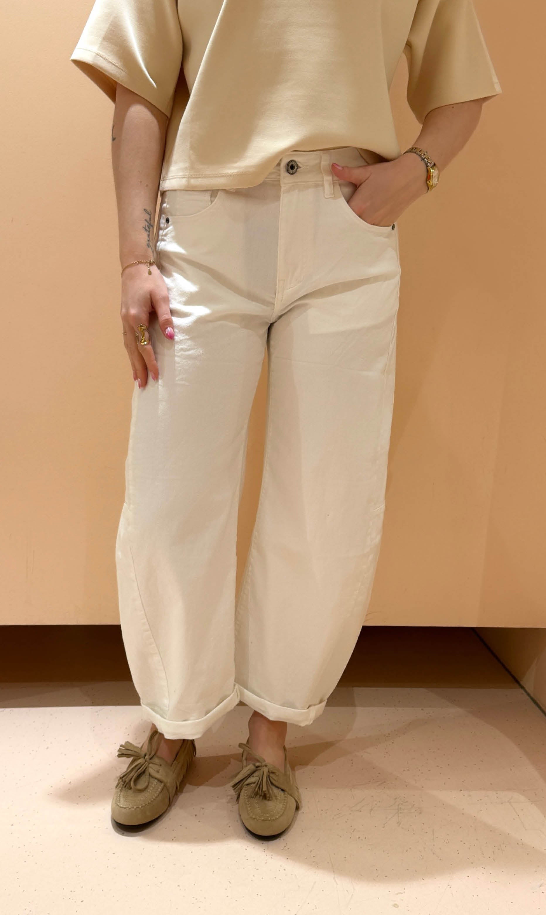 Balloon jeans stretch off white