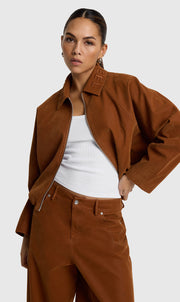 Alix ladies woven faux suede ballon jacket