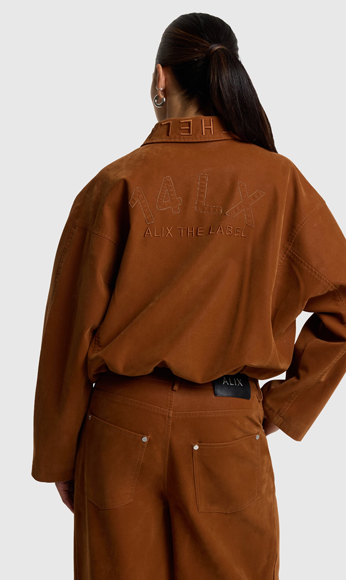 Alix the Label woven faux suede ballon jacket