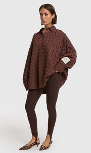 Alix ladies knitted clean legging brown