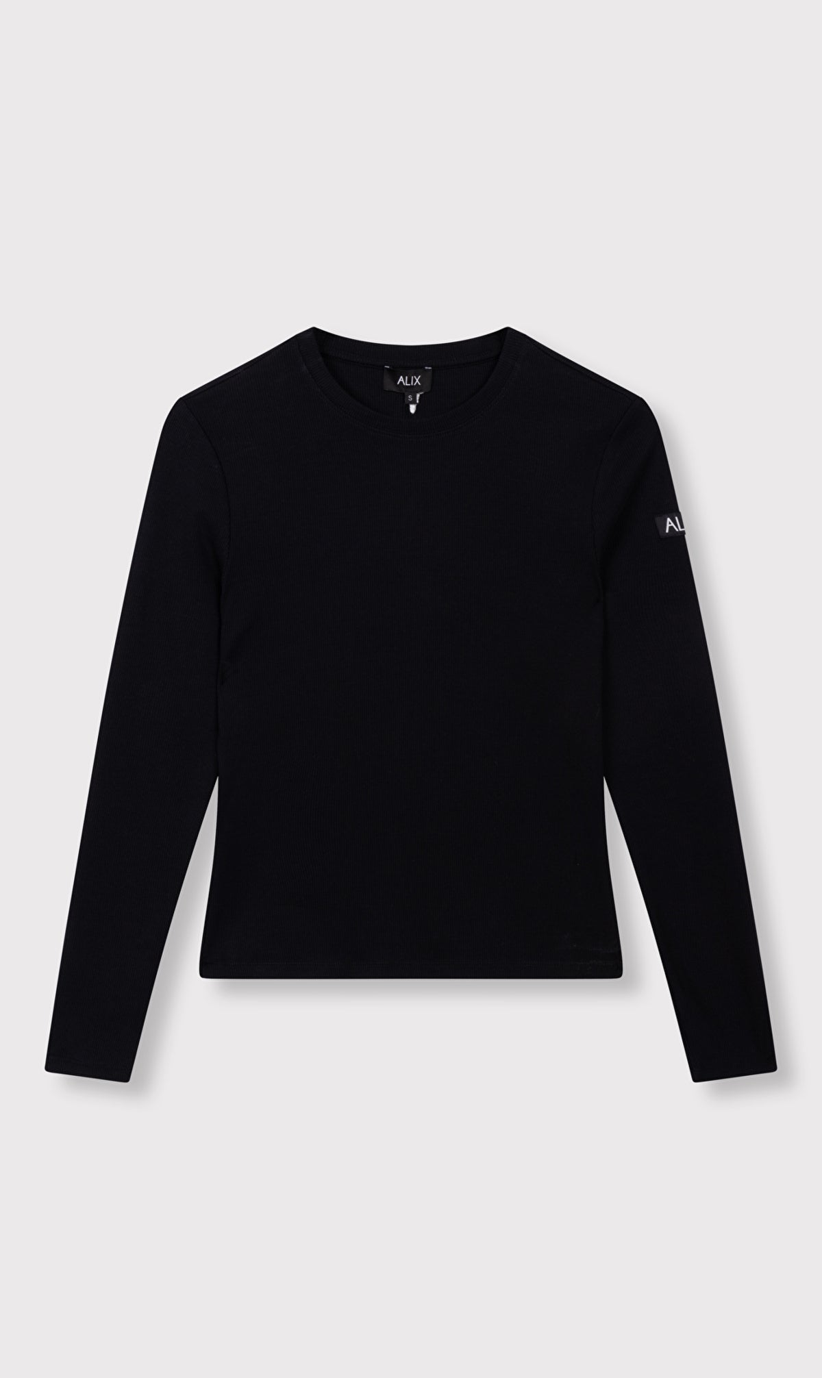 Alix the Label knitted rib longsleeve t-shirt black