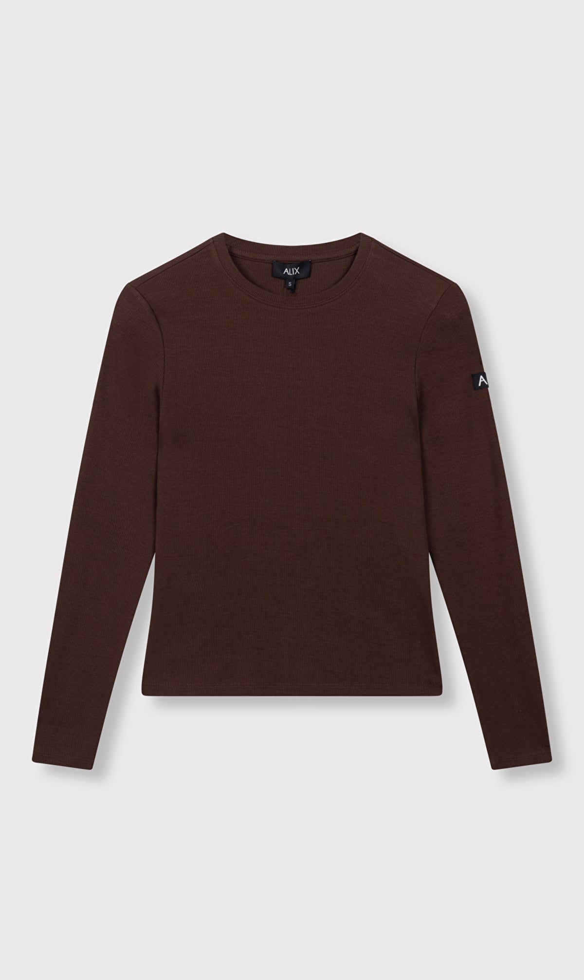 Alix the Label rib longsleeve t-shirt brown