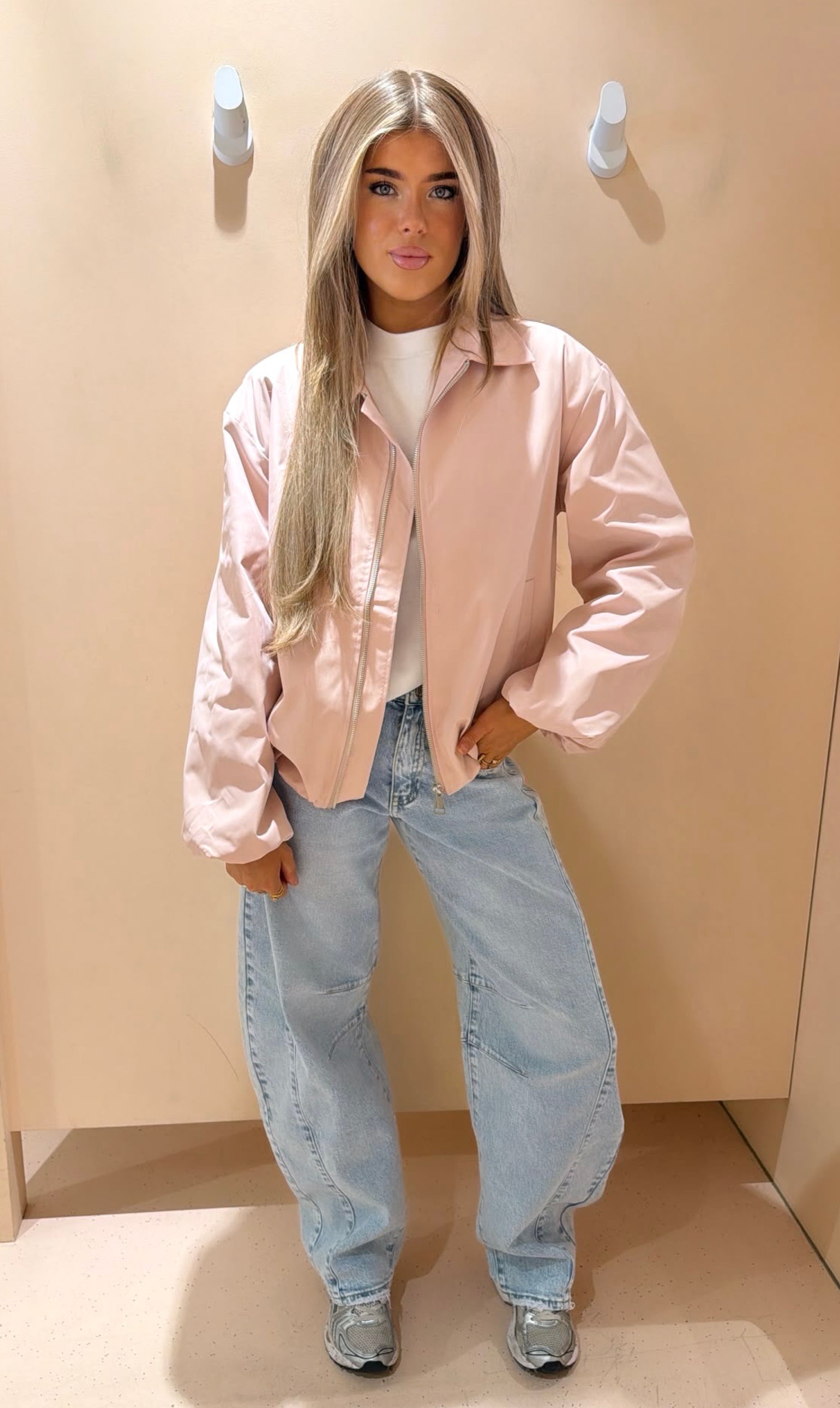 Bomber jacket sari roze