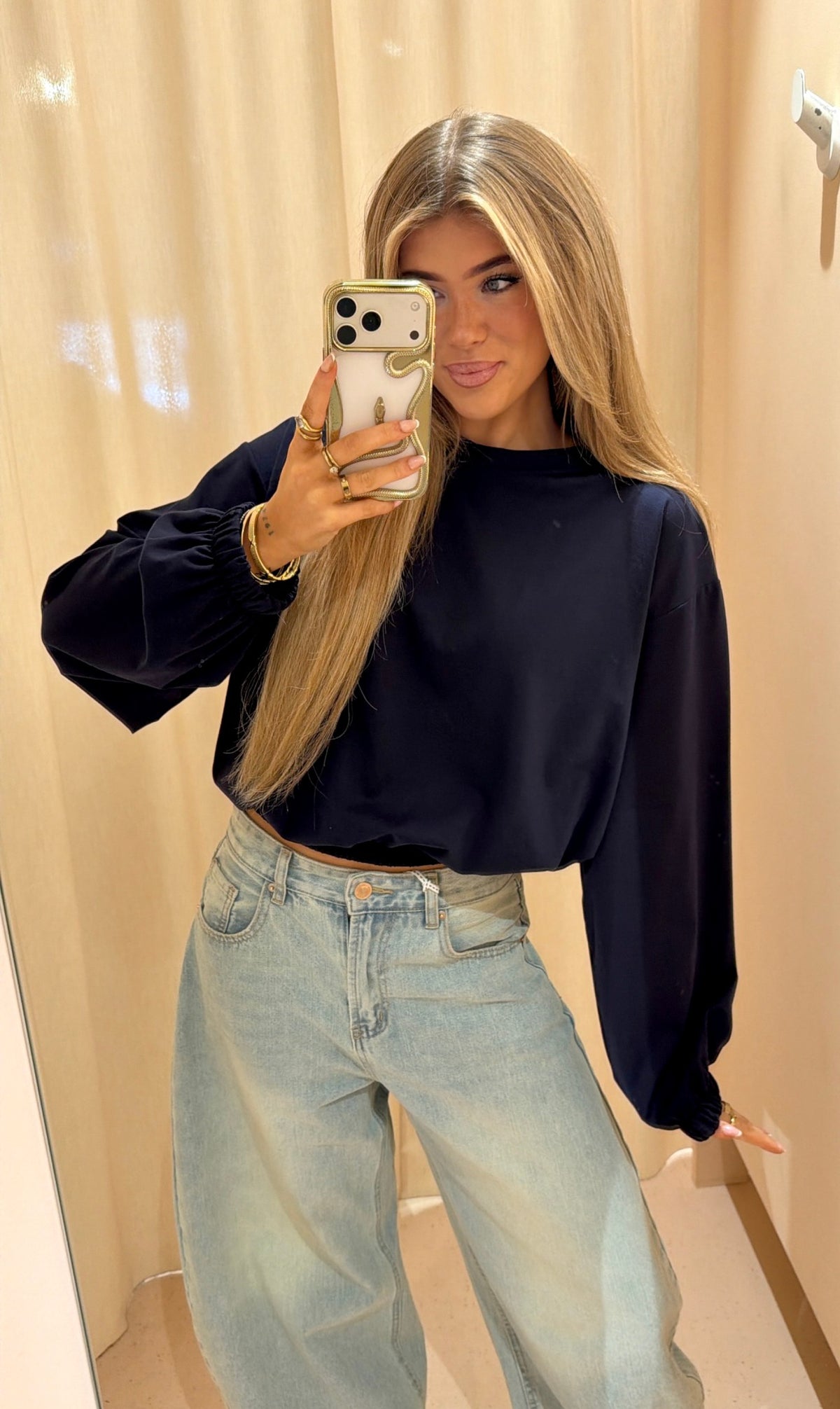 Dani longsleeve donker blauw