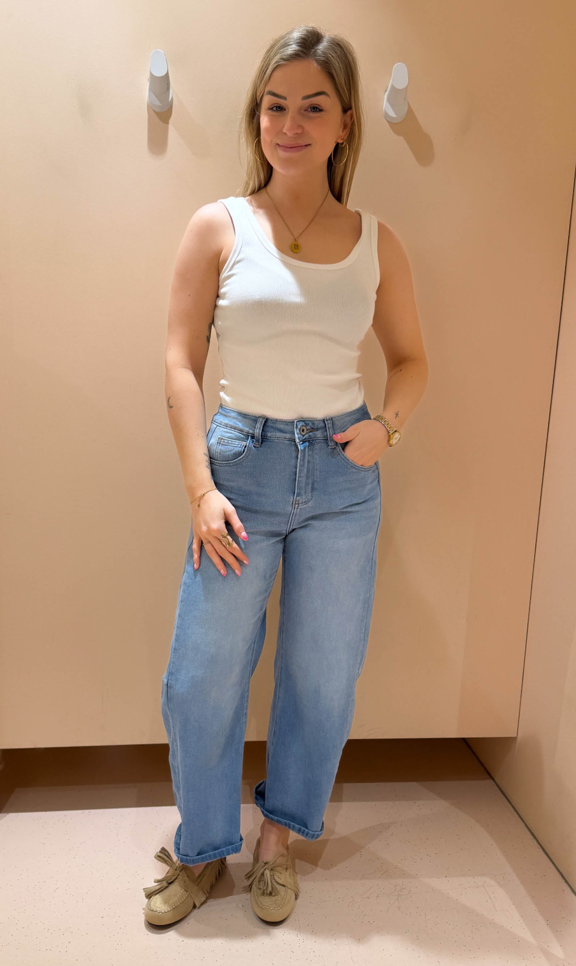 Balloon jeans stretch light blue