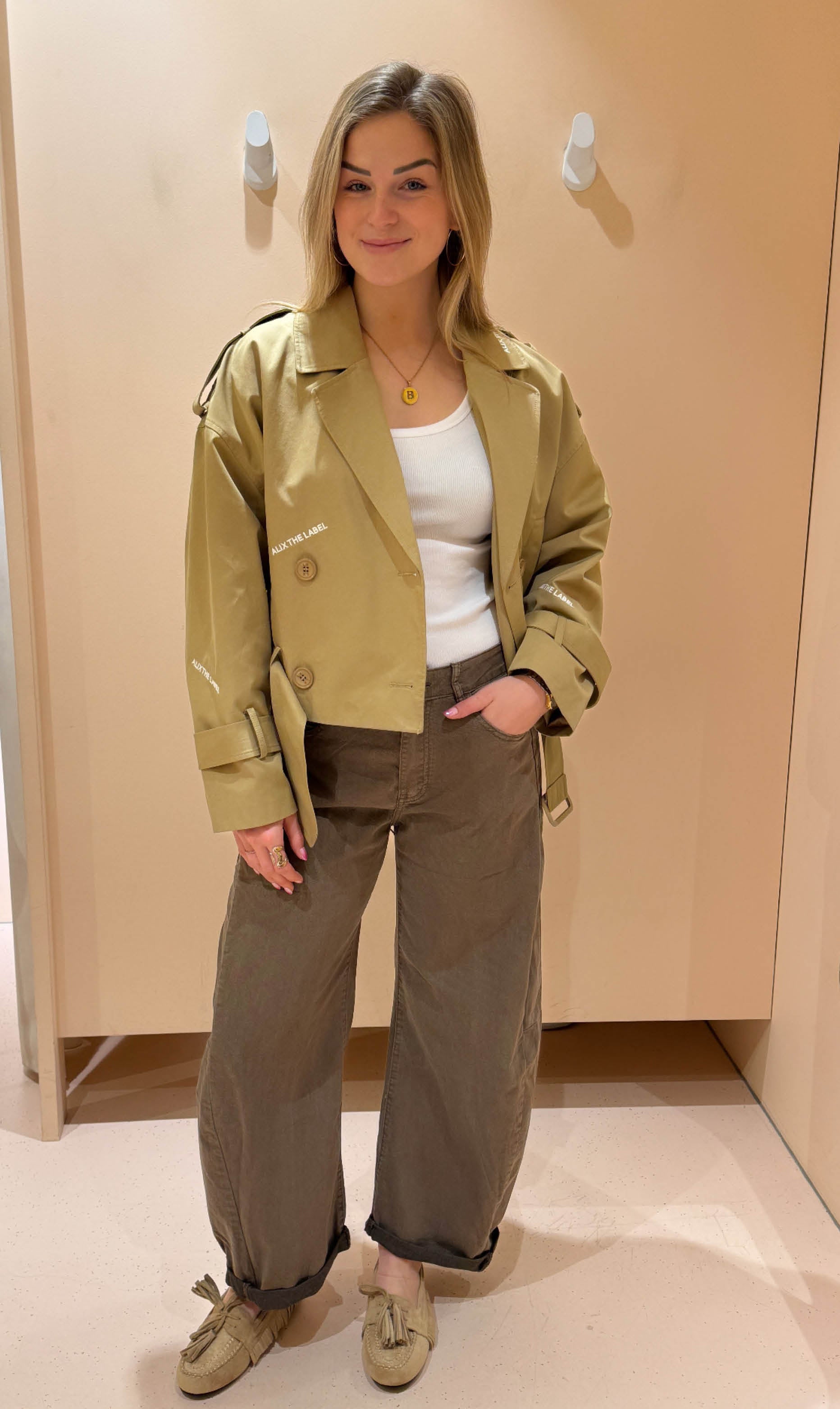 Balloon jeans stretch taupe