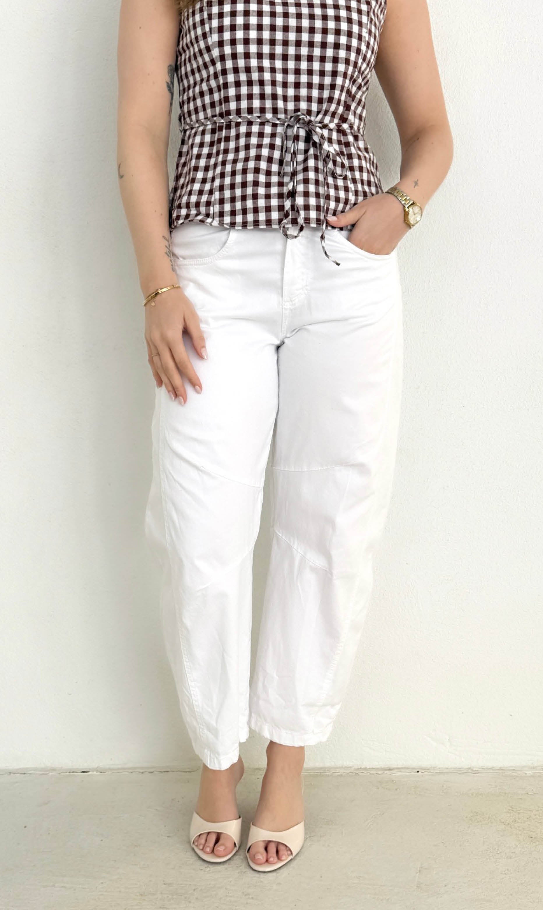 Forza barrel stretch jeans wit