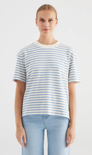 Shirt lucia streep blauw wit