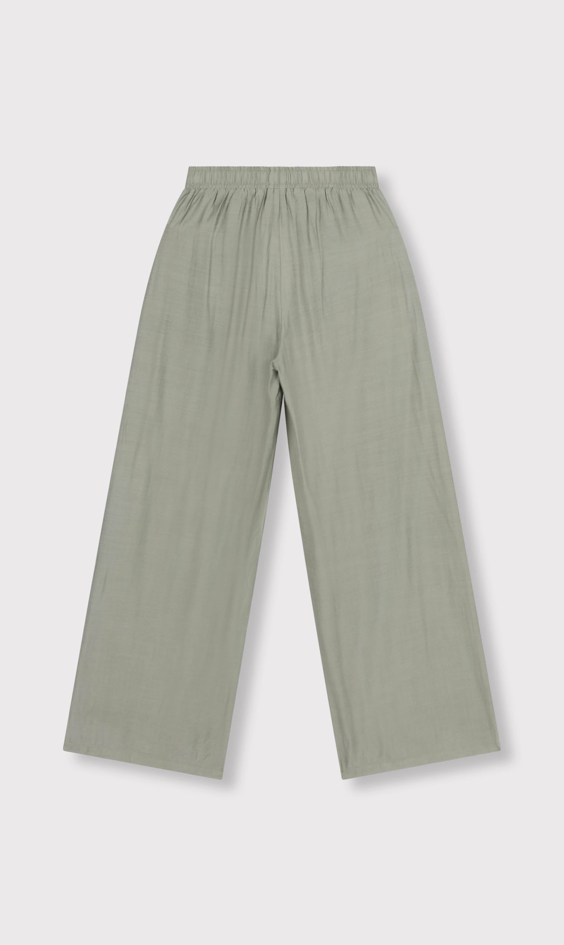 Alix ladies woven irregular wide leg pants army