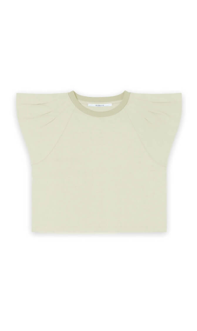 Homage top with wide shoulders pistachio